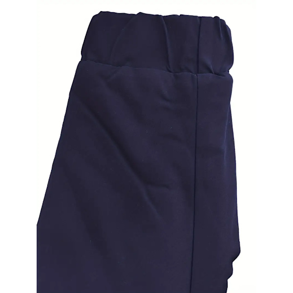 Varm hettejakke med fluffy kant, avslappet langermet vinterjakke med snøring, dameklær Dark blue 4XL