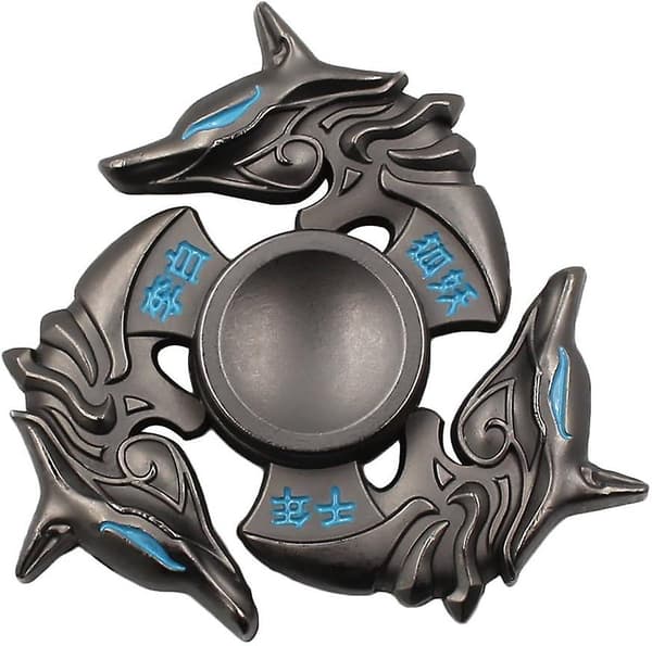 Fidget Spinner Metal Håndspinner EDC ADHD Fokuslegetøj Ultra Holdbart Højhastigheds Angstlindrende Legetøj, Sort Ræv