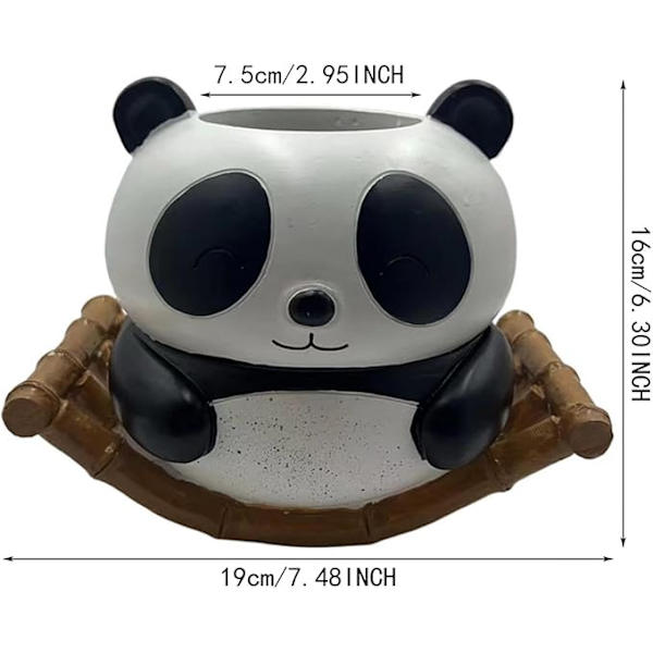 Eläinruukku, söpö kukkaruukku, Sarjakuva Panda Hartsi Mehikasvi Ruukku Keinuva