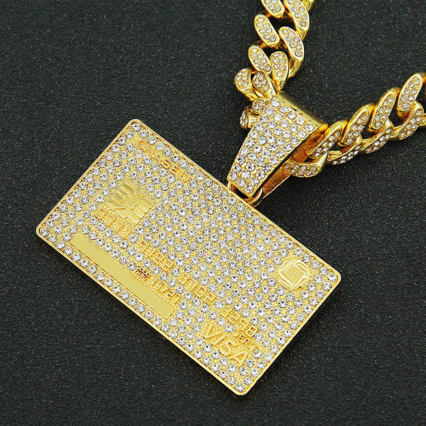 Hip Hop -riipus kaulakoru miesten trendikäs persoonallinen katumuoti Kuubalainen ketjukaulakoru gold