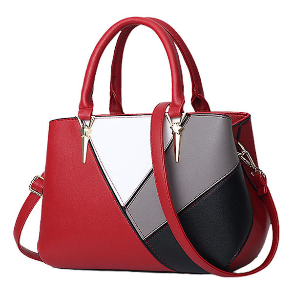 Ny Fashion Pendlar Handväska Konstgjort Läder Väska Enkelt En-axlad Crossbody Väska wine red