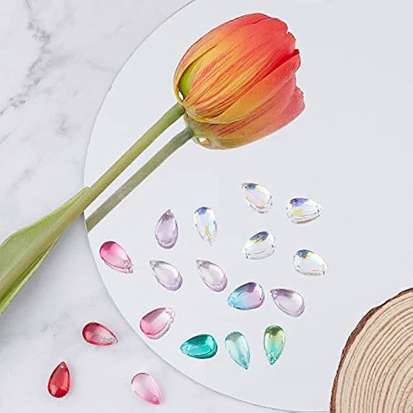 100 stk. dråbeformede krystaller vanddråbe krystal til håndværk små gennemsigtige glas charms tjekkiske løse perler bulk til smykkefremstilling halskæde armbånd