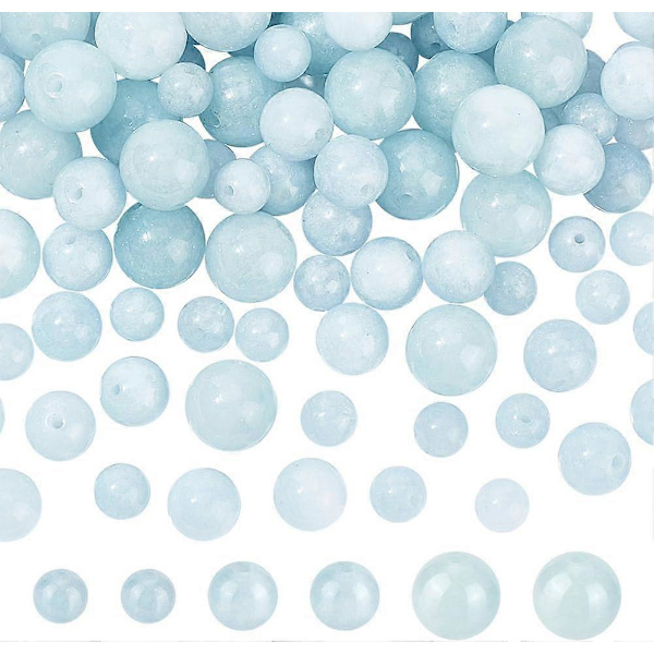 3 Storlekar Cirka 142 St Naturliga Chalcedony Pärlor 6-10mm Runda Ädelstenspärlor Natursten Lösa Pärlor Distanspärlor för Halsband Armband Smyckestillverkning