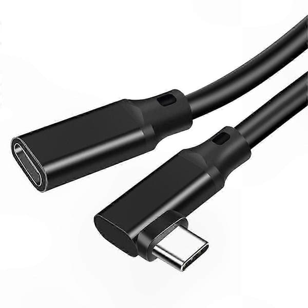 USB-C til USB 3.2 Gen2 Vinklet Adapter, 90 Graders Albueforbindelse, Strømforsyning 100W, 20CM Længde