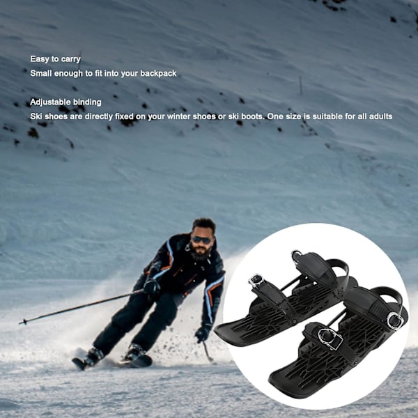 Mini Korte Ski Skøyter For Snø, Justerbare Korte Snøskøyter, Skiblader, Skibrett, Vintersko, Utendørs Ski, Mini Ski Skøyter, Skisko For