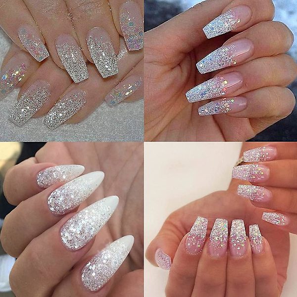Nagelfolie 3d glänsande guldblad för nagelkonstdesign, nageltillbehör, guld- och silverfoliebitar style1