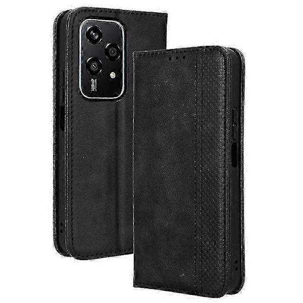 Læderpung med stativ til Honor 200 Lite Black