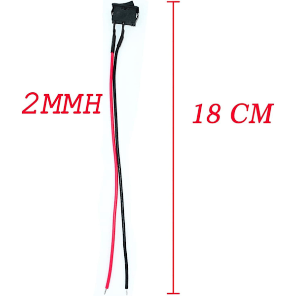 AC 6A/250V 10A/125V 2 Lödanslutning Spst På/Av Mini Båt Kabelansluten Vippströmbrytare 2-Pin Toggle Spst Strömbrytare Snäppfäste Med Kablar