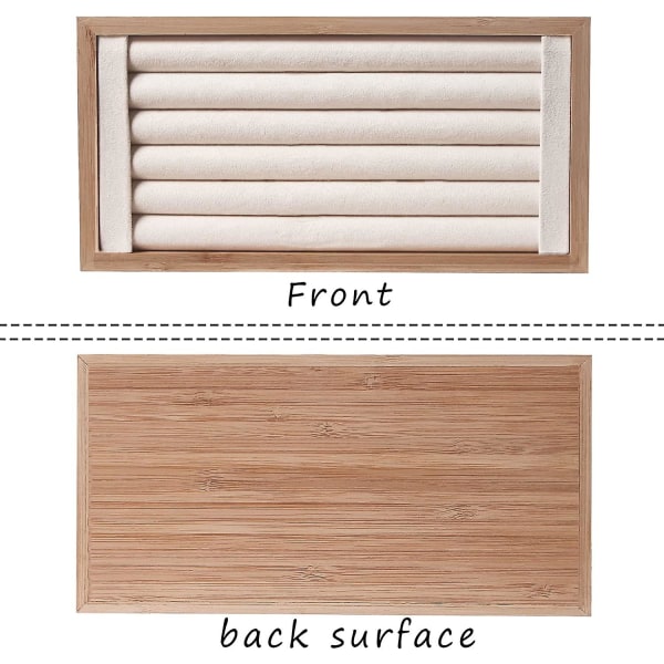 Bamburing Displaybricka för försäljning, ringhållare stativ för show, liten smyckesorganisatör (beige)