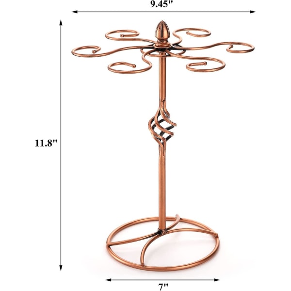 2-pack Scrollwork Vinglasställ med 6 krokar, Metall Stämware Hållare Stativ Fristående Vinglas Hållare Displayställ för Bordsskiva, Bar Bänkskiva,