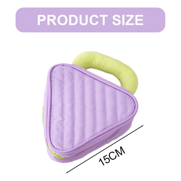 Nydelige sminkepunger for kvinner, sminkeveskeorganisator, stor kordfløyel, polyester og imitert nylon purple