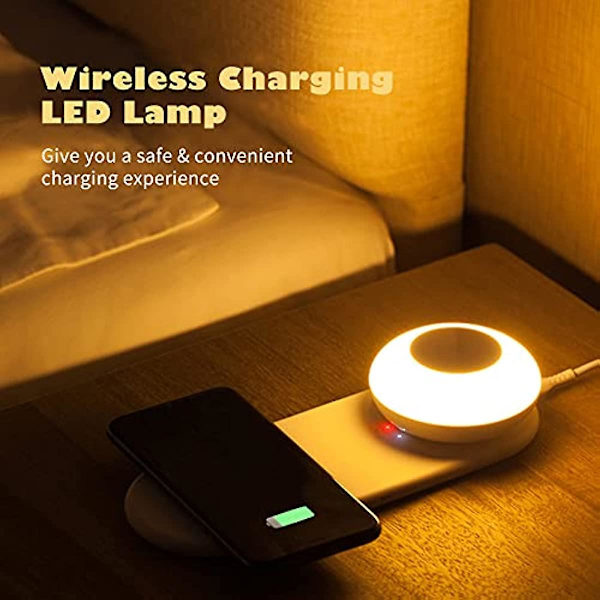 Trådløs Lading LED Nattlys LED Skrivebordslampe Berøringskontroll Nattlys Med Trådløs Lader Separat Magnetisk LED Sengelampe For Mobiltelefon