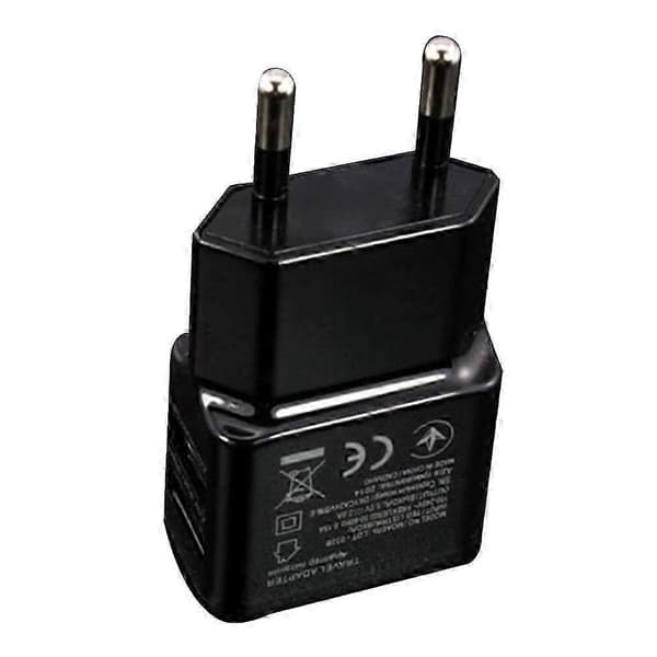 Dobbel USB Strømadapter Hurtiglading Reise Lader for Mobiltelefoner white