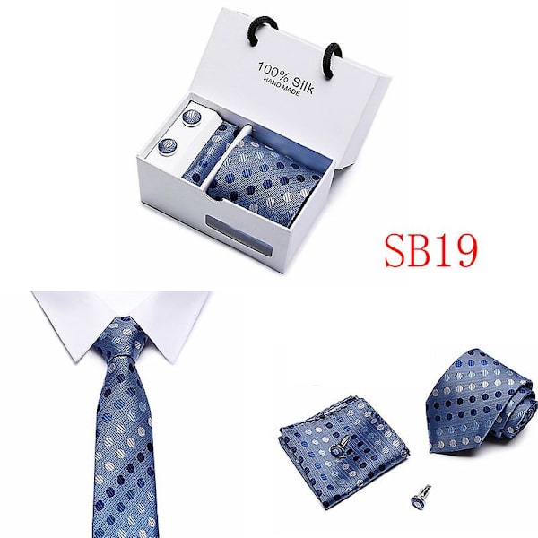 Herr slips slips presentförpackning 5 delar kostym grupp slips affärs formell bröllop slips B19