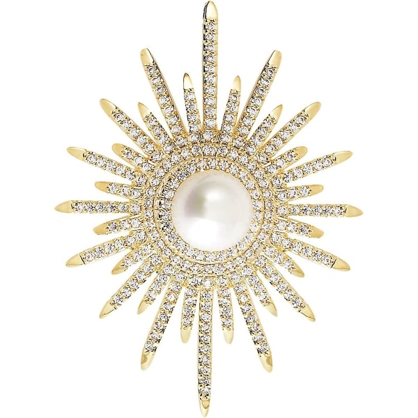 Pärla brosch nål för kvinna mode strass guld smycken semestergåvor för flickor