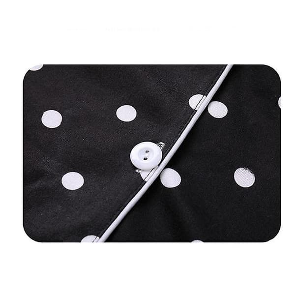 Kvinnors långärmade sovkläder, knäppt mjuk pyjamas set Black S