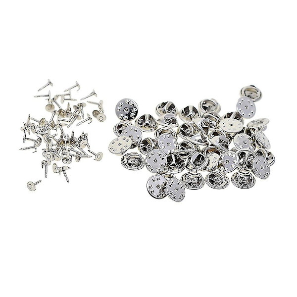 50 Sarjaa Merkkien Hattu Neula Metalli Solmio Takaisin Lapel Perhonen Soljet Kiinnikkeet Hopea