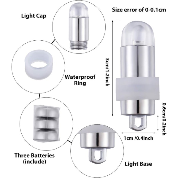 40 st LED-ballonglampor, minidrivna LED-festlampor för papperslyktor, ballongbröllop vit