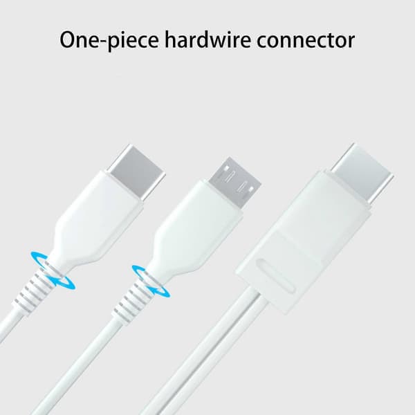 USB C Multi Hurtigladekabel 2 i 1 USB C til Micro USB C Ladekabel