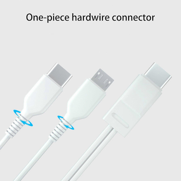 USB C Multi Hurtigopladningskabel 2 i 1 USB C til Micro USB C Opladerkabel