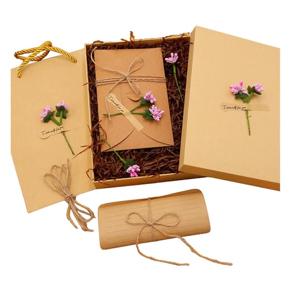 Brevpapper Kuvertset Romantisk Vintage Stil med Blomsterdekoration Tydlig Linje Smidig Skrift Brev Kuvert Jikaix D