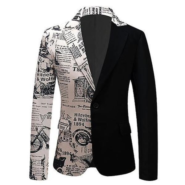 Mænds Smokingjakke, Slank Pasform Stilfuld Blazer Casual Blazer Grey XL