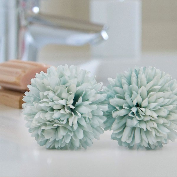 10 stk. Silkekrysantemum Ball Buketter Hortensia For Bryllup Brudepike Livaktige Kunstige Blomster Hjem Dekor DIY Fest Blue