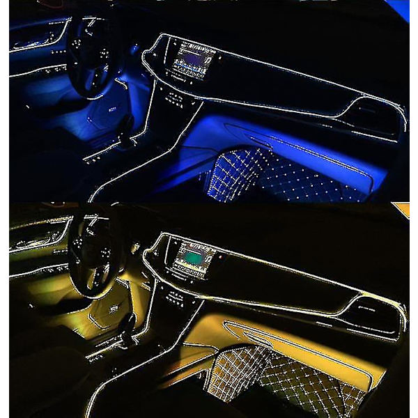 5m Bil Interiör Tillbehör Atmosfär Lampa Kallt Ljus Linje Diy Dekorativ Instrumentpanel Konsol Auto Led Ambient Ljus Yellow 3 meters