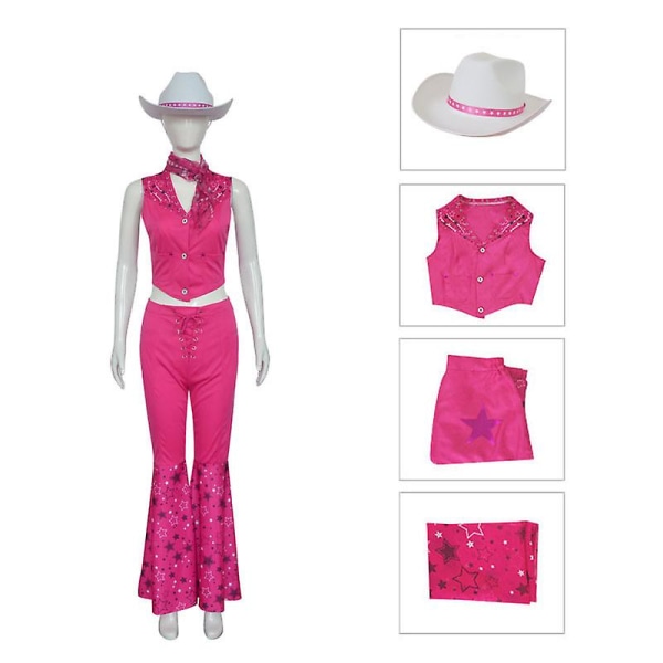 70-luvun 80-luvun Hippie Disco -asu Leveälahkeiset housut Halloween Cosplay -asu S