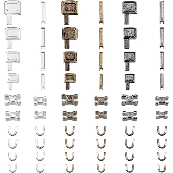 Metall dragkedja insättnings stift 4 storlekar dragkedja reparationssats dragkedja spärrreglage hållare för jackor rockar 3 färger diy sömnad ersättning, storlek 3/5/8/10