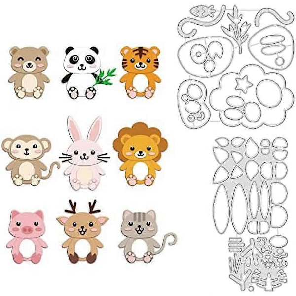 Tecknade Djur Skärande Dies Hjort Panda Björn Kanin Skärande Dies Stenciler för DIY Scrapbooking Jul Födelsedagskort Tillverkning Album Kuvert Dekoration