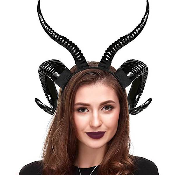 Djævelshorn Pandebånd, Sorte Horn Maleficent Horn Pandebånd Til Halloween Kostume Cosplay Black 3