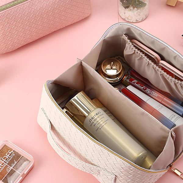 Stor Resväska Makeup Väska Kvinnors Bärbara Pu Läder Vattentät Resväska Makeup Väska style2