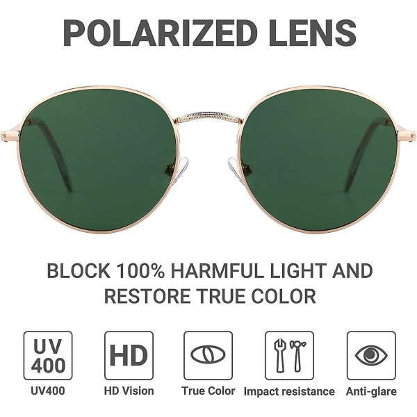 Klassiska polariserade solglasögon för kvinnor och män med UV400-skydd, unisex retrostil för körning, resor, fiske