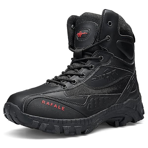 Herre High Top Taktiske Militærstøvler Udendørs Åndbare Mesh Sneakers 0L523 Black EU 41