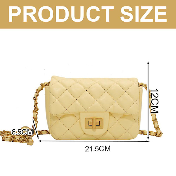 Pieni naisten käsilaukku, retro klassinen olkalaukku clutch-laukku yellow