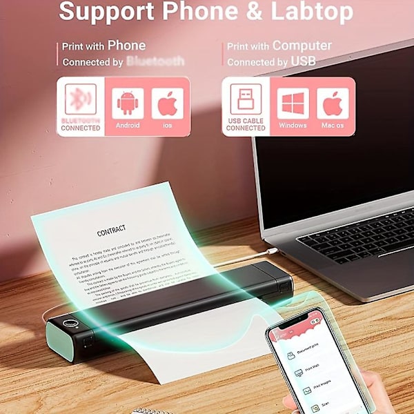 M08f Kannettava tulostin, kevyt ja kompakti terminen mobiilitulostin