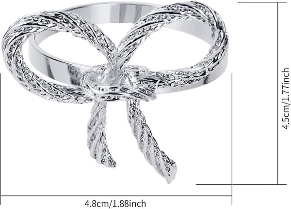 12-pack servettringar i legering med ihålig blomma (silver rosett)