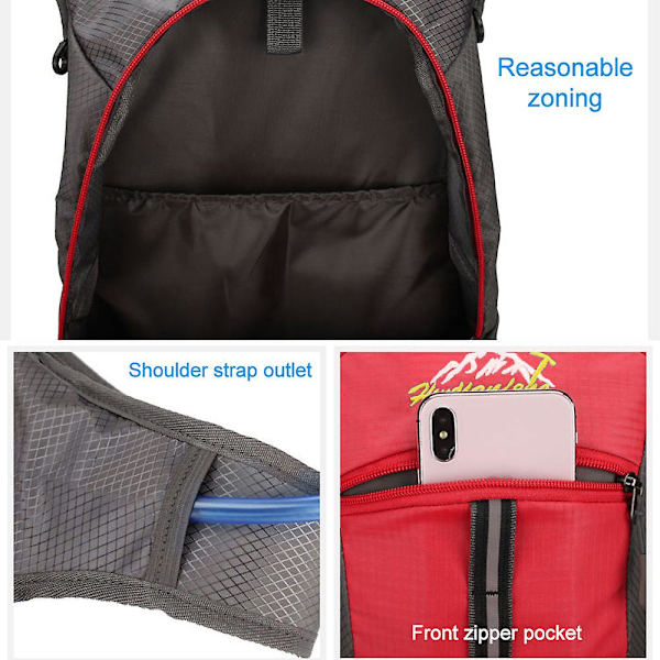 Multifunktionell Sport Ryggsäck, Stor Kapacitet Ryggsäck-Utomhus Cykel Vattenpåse Ryggsäck red combination3