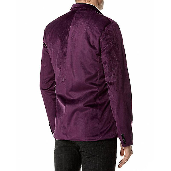 Herr Slim Fit Lättviktsjacka, Två Knappar Business Kostym Blazer Purple M