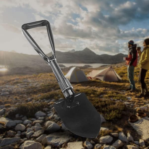 58,5 cm Multifunktionel skovl, stor foldbar campingskovl, sort
