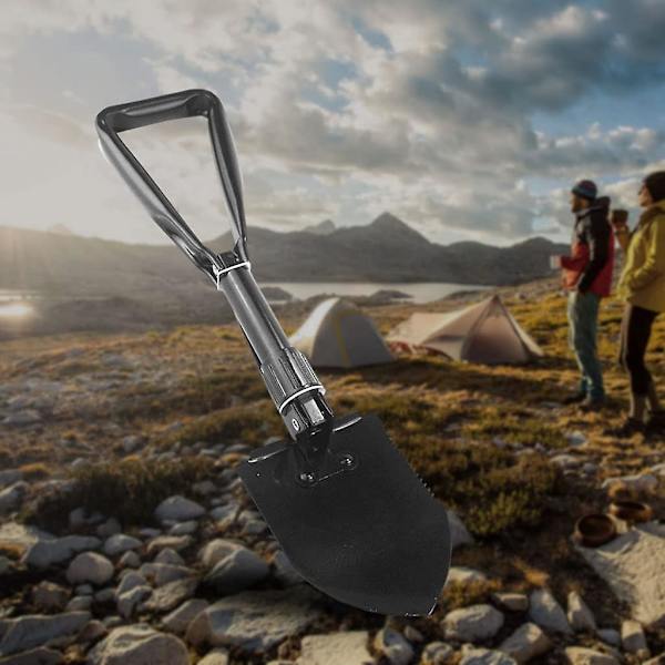 58.5cm Multifunksjonell Spade, stor sammenleggbar, camping spade, svart