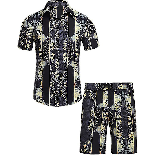 Miesten ylelliset rennot lyhythihaiset havaijipaita-asut COLOR 4 XL