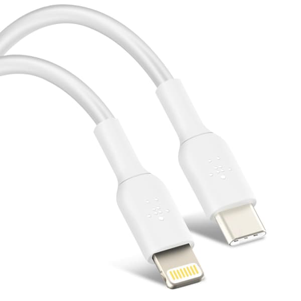 USB-C til Lightning Kabel Strømforsyning 18W Synkronisering 1m Belkin Hvid White