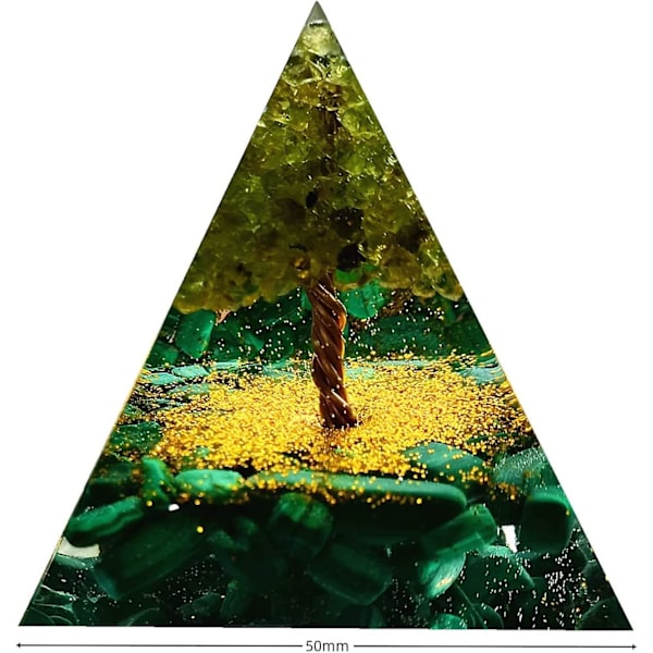 Livets Træ Orgonit Pyramide For Positiv Energi Krystal Healing Orgon Pryamid Kollektion Meditation Tiltræk Rigdom Værktøj (grøn)