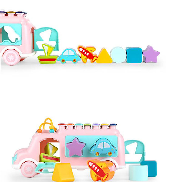 Baby Leksak Bil Med Säkerhetsklubba Baby Xylofon Form Sorter Leksak, Lämplig För Småbarn Blue