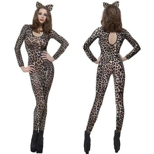 Kvinnors Wild Tigress Catsuit kostym för Halloween L
