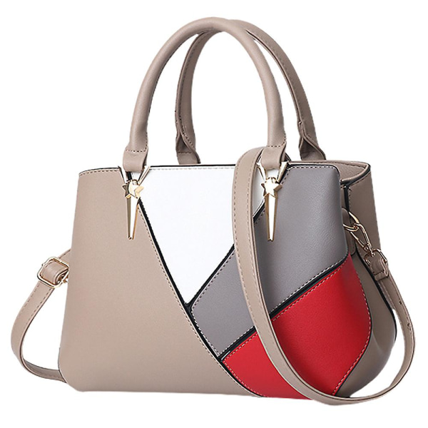 Ny Mote Pendler Håndveske Kunstig Lærveske Enkel Skulderveske Crossbody Veske khaki