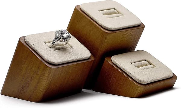 3 stk. Tre Ring Display Stativ Utstillingsvindu Smykke Display Stativ Ring Organizer Holder
