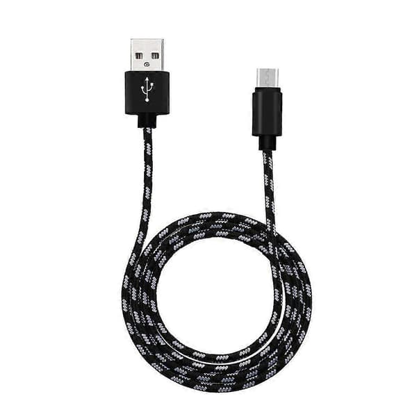 Mobilt datakabel hurtigopladningskabel USB-dataoverførselskabel 1 meter sort 1 sæt